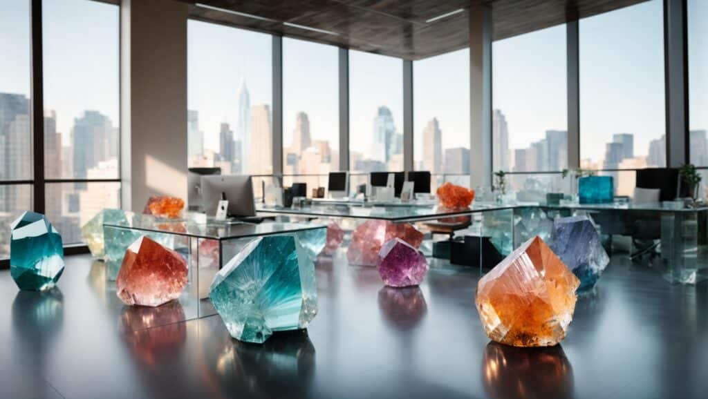 Incorporating crystals in the workplace for success and harmony.