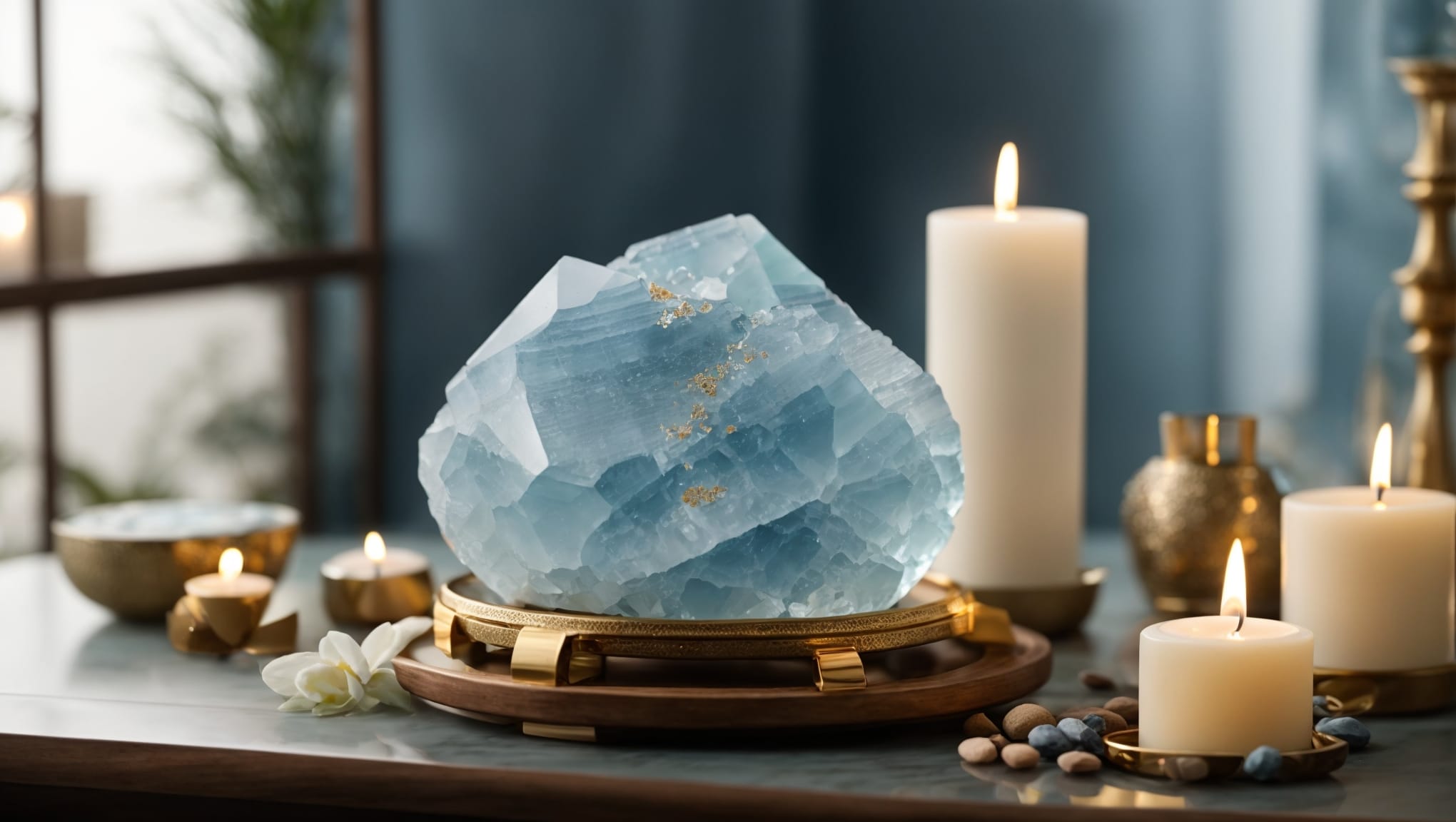 Blue Calcite Properties - image of blue calcite crystal