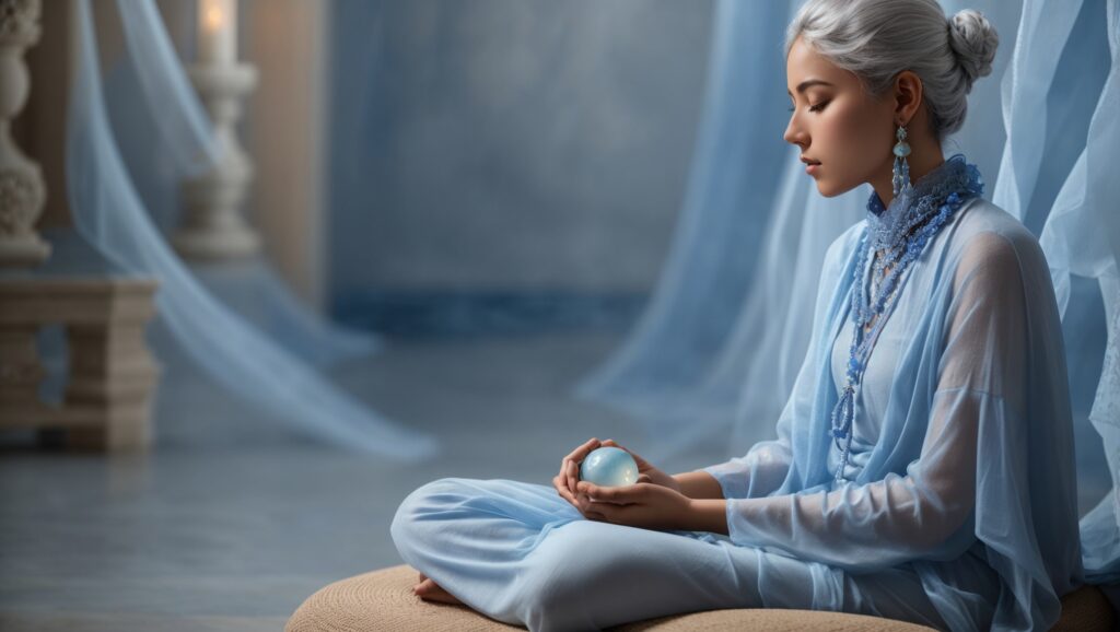 Using blue lace agate in meditation.