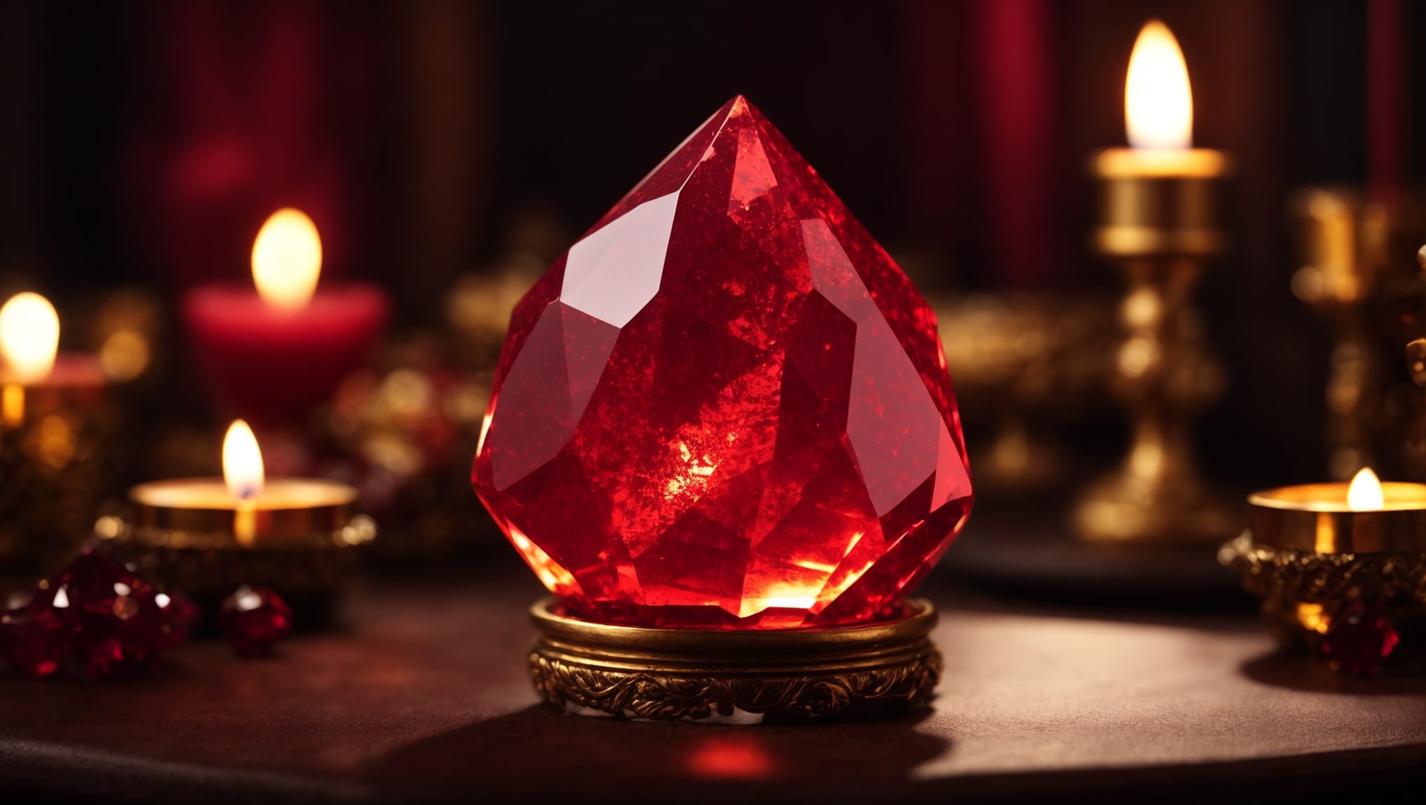Deep red brilliance of Ruby properties