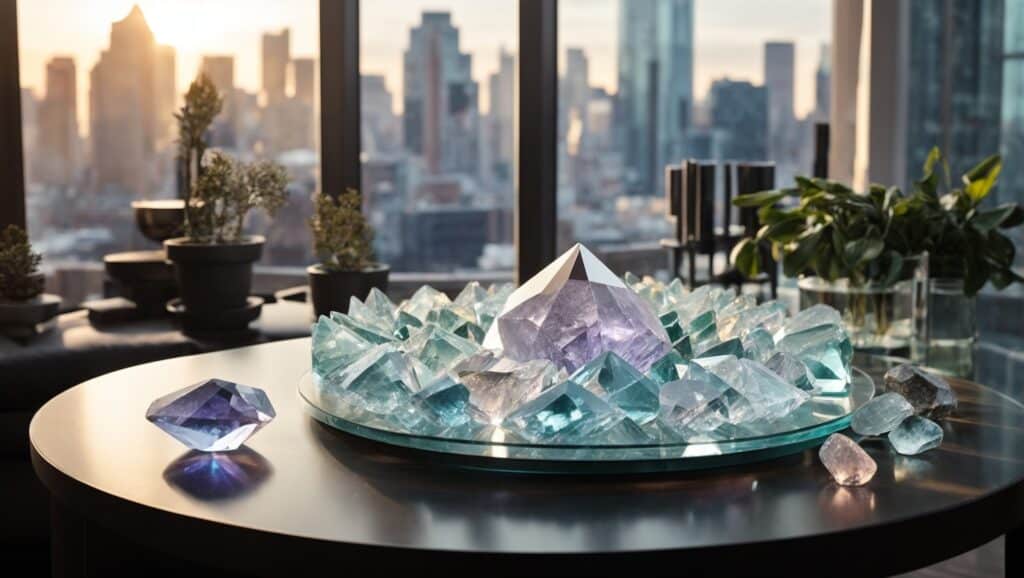Modern day crystal grid shows using crystals in modern times.
