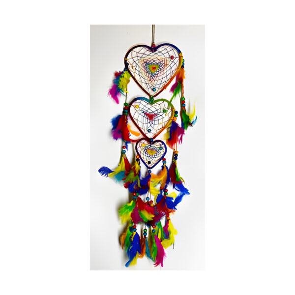 12" Rainbow Heart dreamcatcher