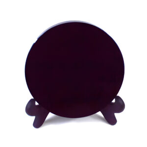 12cm Black Obsidian scrying mirror W/ stand