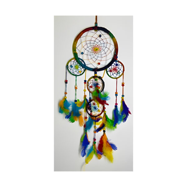 6" Rainbow Hemp dreamcatcher