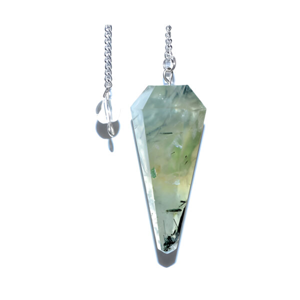 6-sided Prehnite pendulum