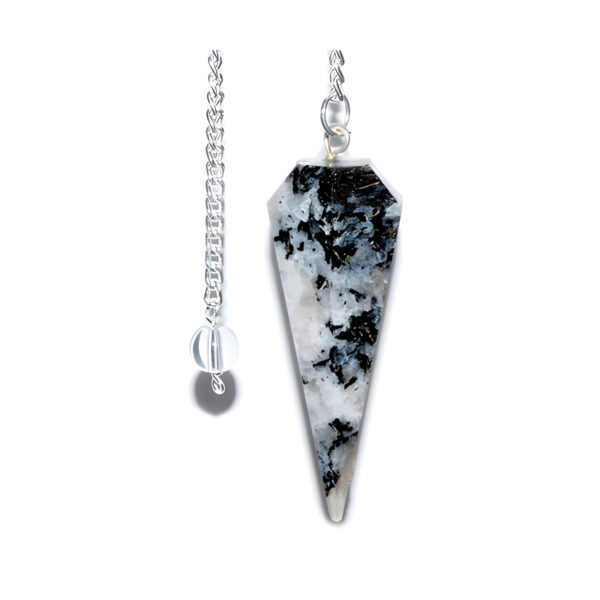 6-sided Rainbow Moonstone pendulum