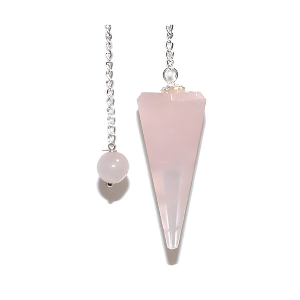 6-sided Rose Quartz pendulum