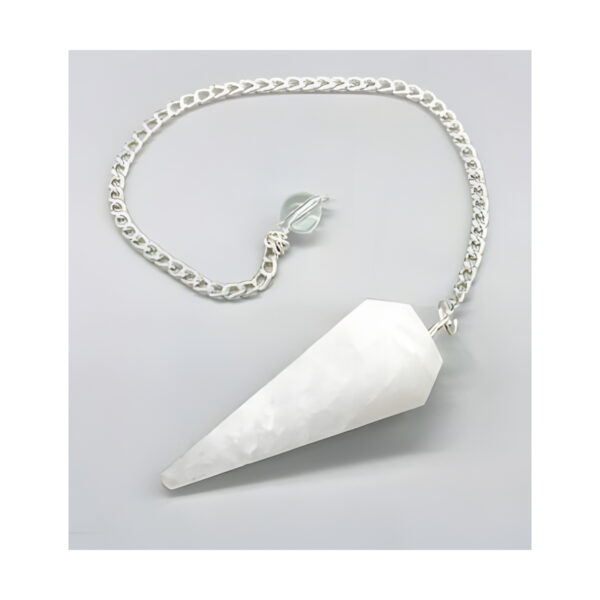 6-sided White Quartz pendulum