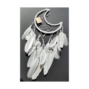 8 1/2" Half Moon white dream catcher