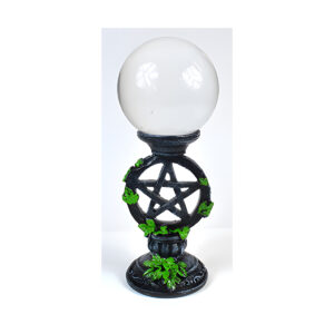 80mm Clear gazing ball with Pentagram Stand