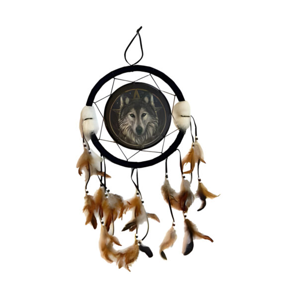 Wolf dream catcher 13"