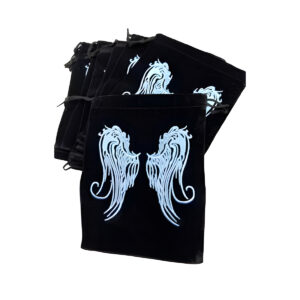 (set of 10) 5"x 7" Angel Wings Black velveteen bag