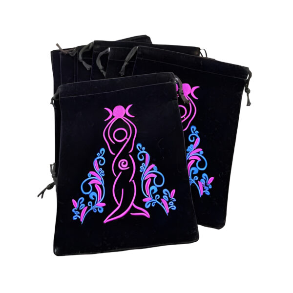 (set of 10) 5"x 7" Goddess Black velveteen bag